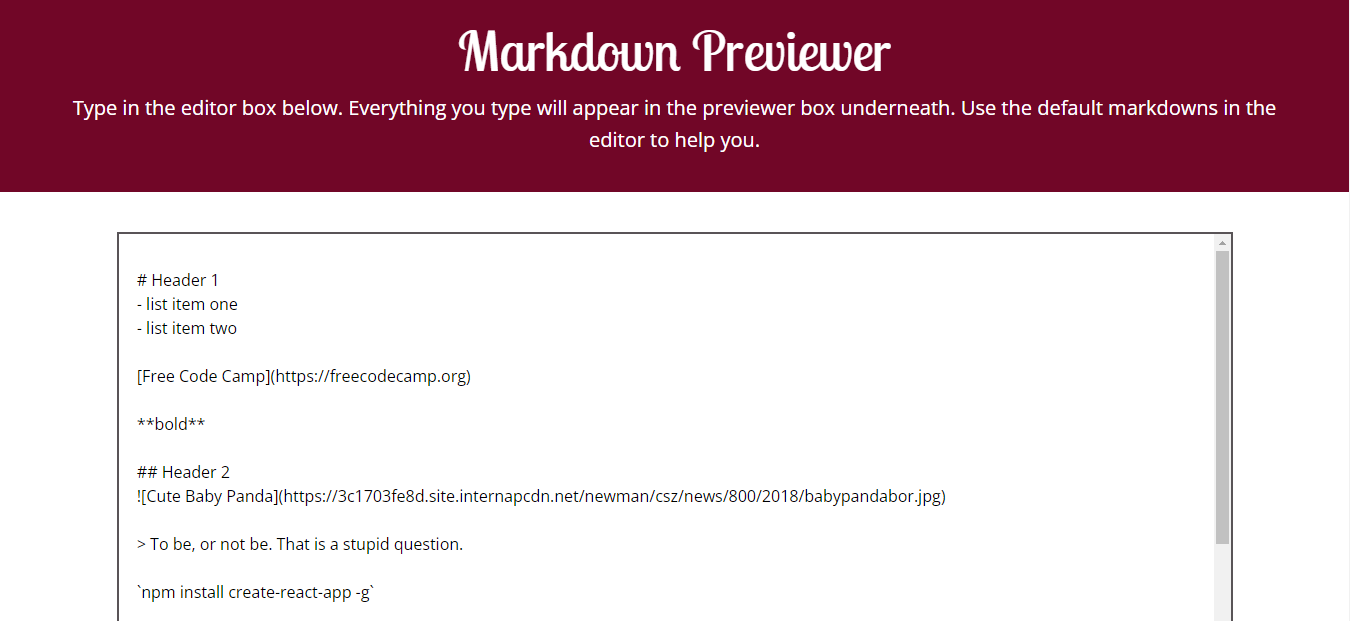Markdown Previewer Machine
