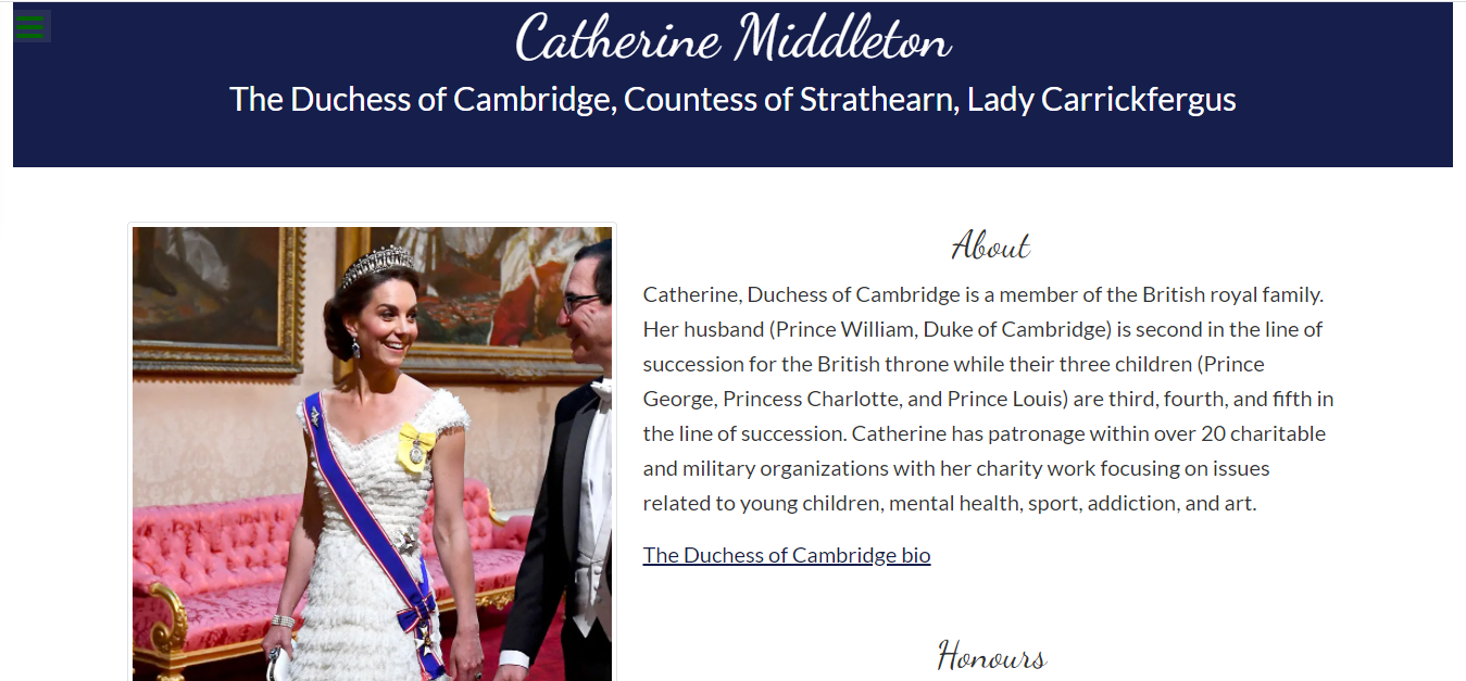 Duchess of Cambridge Tribute Page