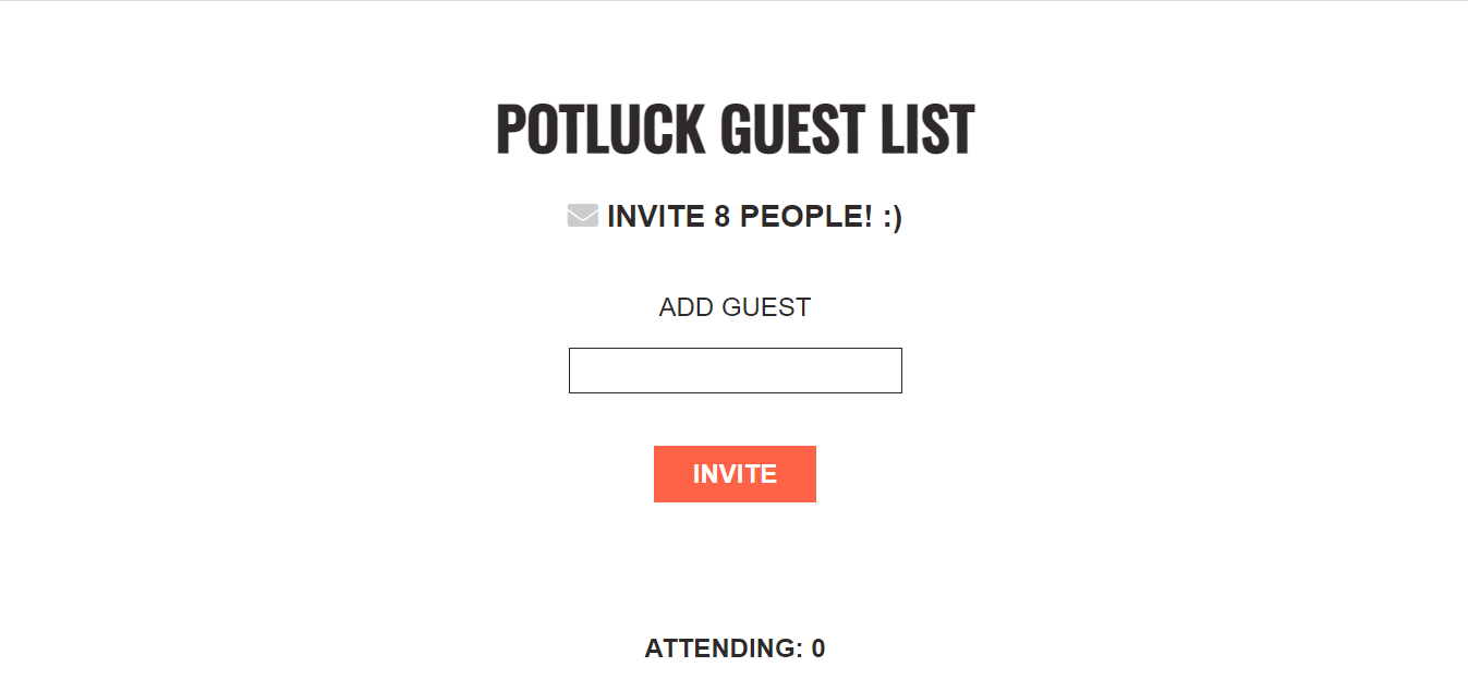 Potluck Guest List